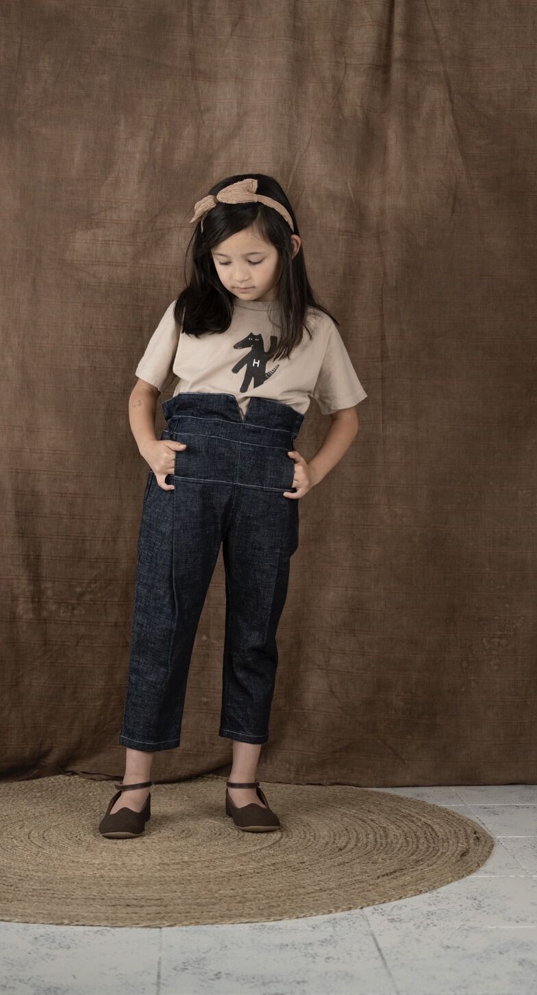 HELLO LUPO - E8 Trousers , high waisted (Navy b...