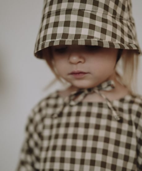 organic zoo - Olive Gingham Bucket Sun Hat
