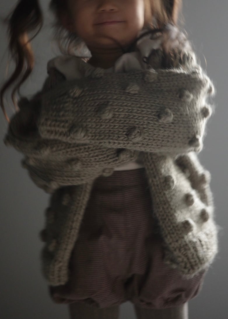 THE BLUEBERRY HILL - Popcorn Cardigan Flax | U