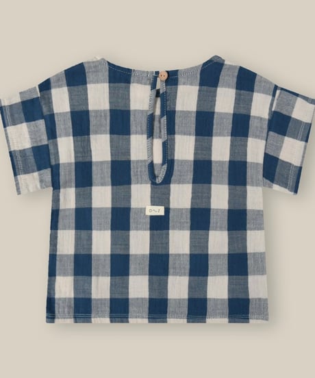 organic zoo - Pottery Blue Gingham Boxy T- Shirt送料無料