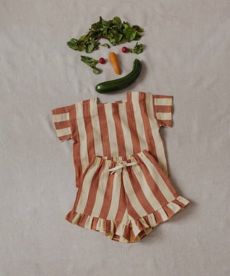 organic zoo - Tomato Stripes Square Neck T- Shirt