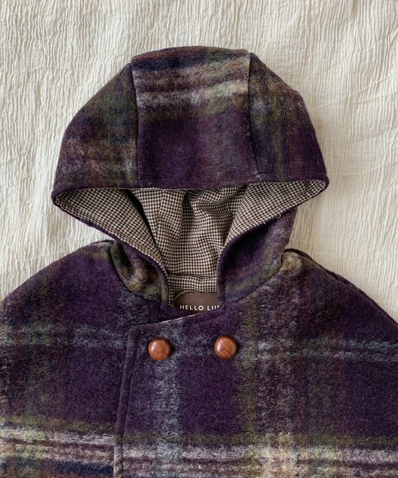 【値下中】HELLO LUPO poncho purple check 22aw HELLO LUPO - Lupo poncho / purple check | UANDEL