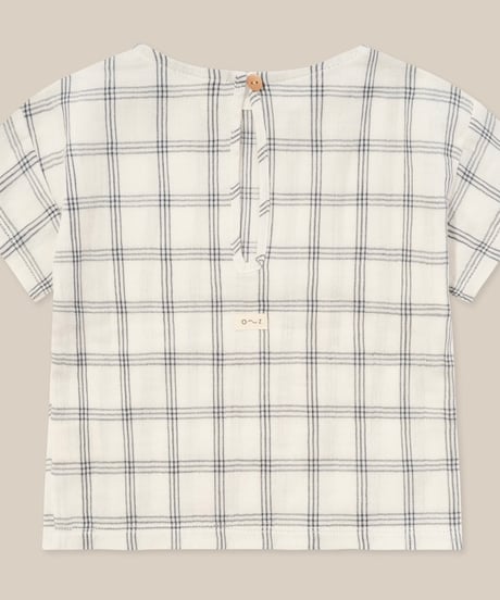 organic zoo -  Navy Window Check Boxy T-Shirt
