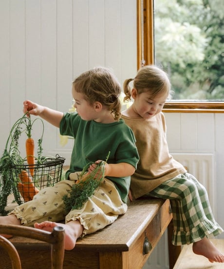 organic zoo - Dill Gingham Frill Culottes