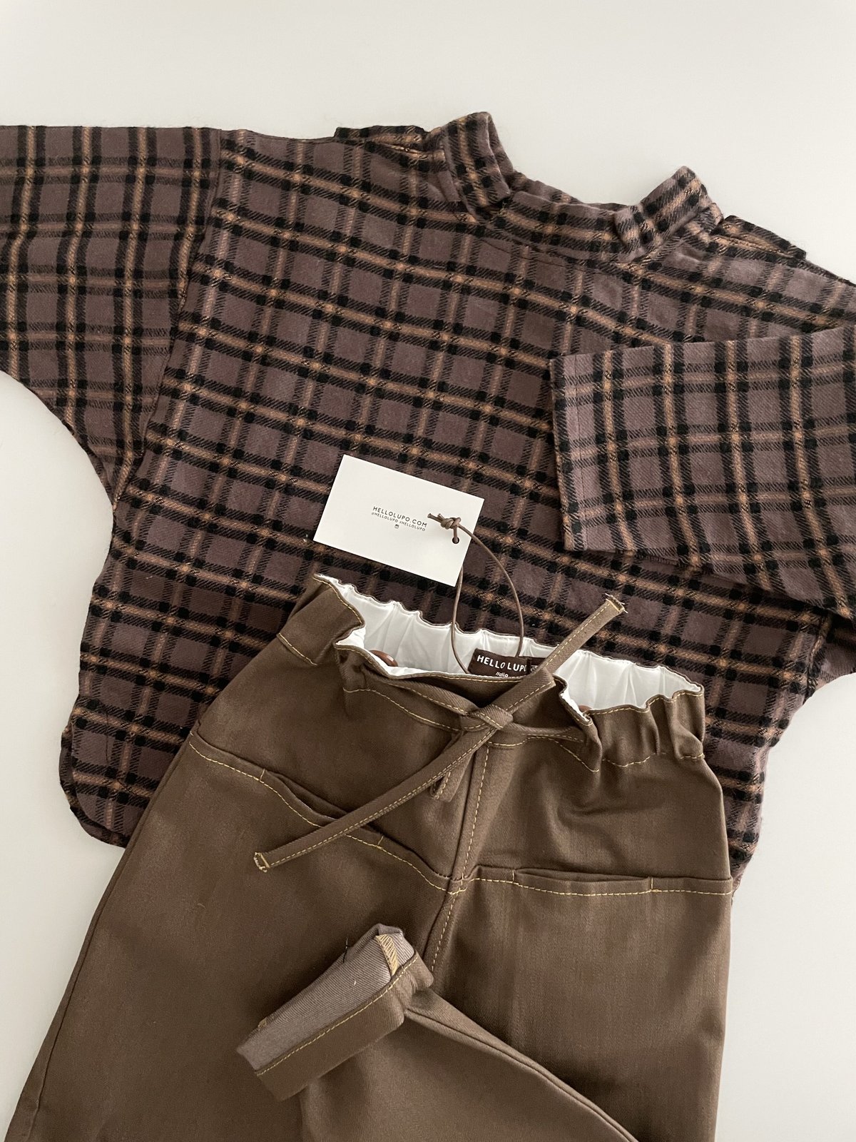 【値下中】HELLO LUPO poncho purple check 22aw HELLO LUPO - Good Boy/Good Girl Shirt [ purple