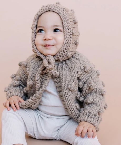 THE BLUEBERRY HILL - Popcorn Cardigan  Flax