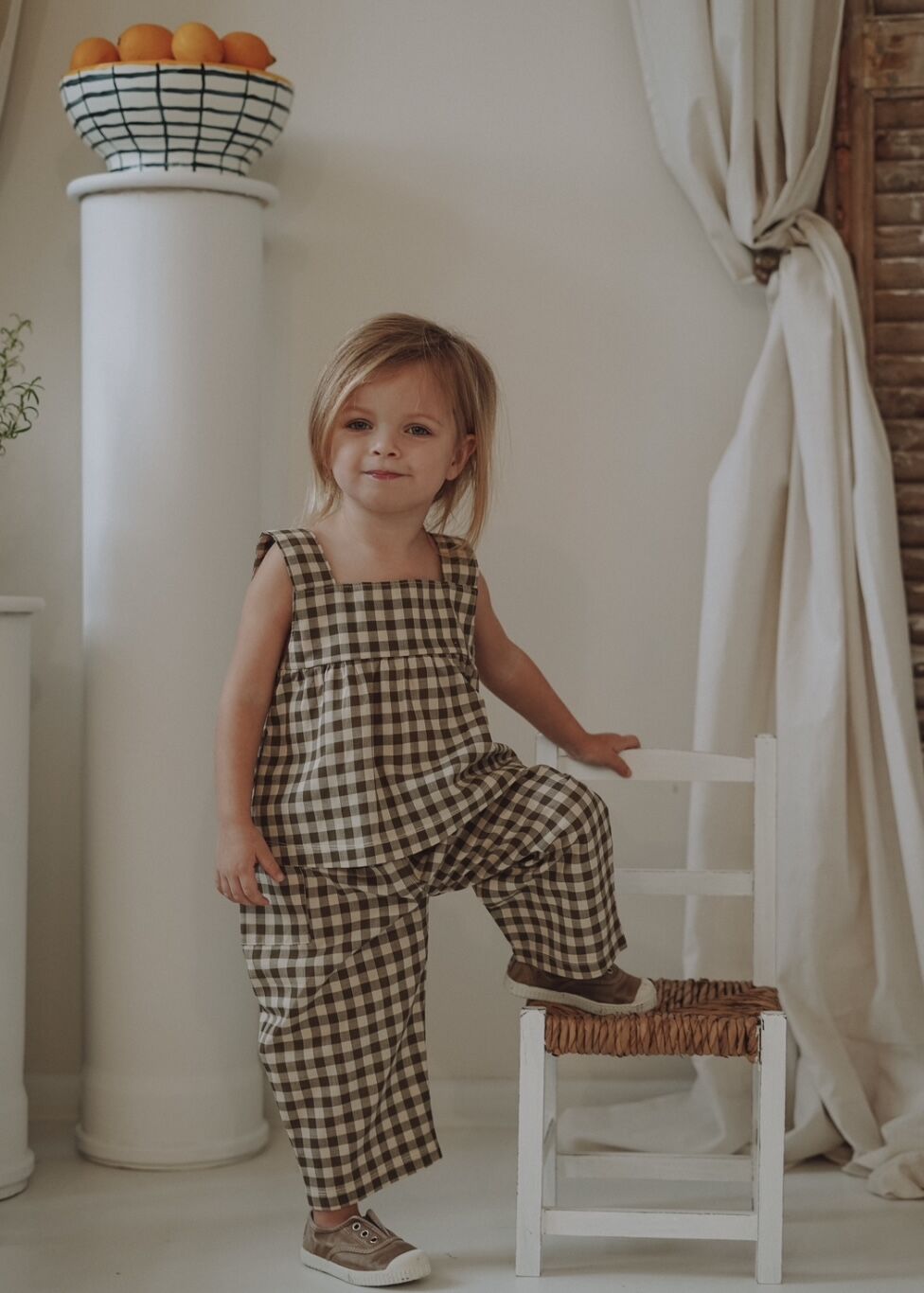 ボトムス organiczoo gingham pants 2-3y Gingham Traveller Pants, Brown - Organic Zoo Pants | Maisonette