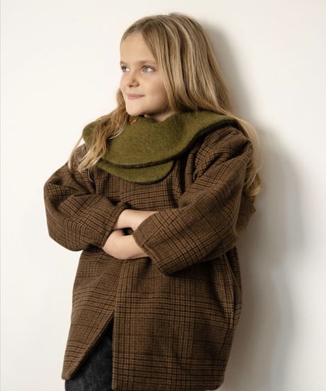 HELLO LUPO - Maru Coat / brown check (18m〜5y)