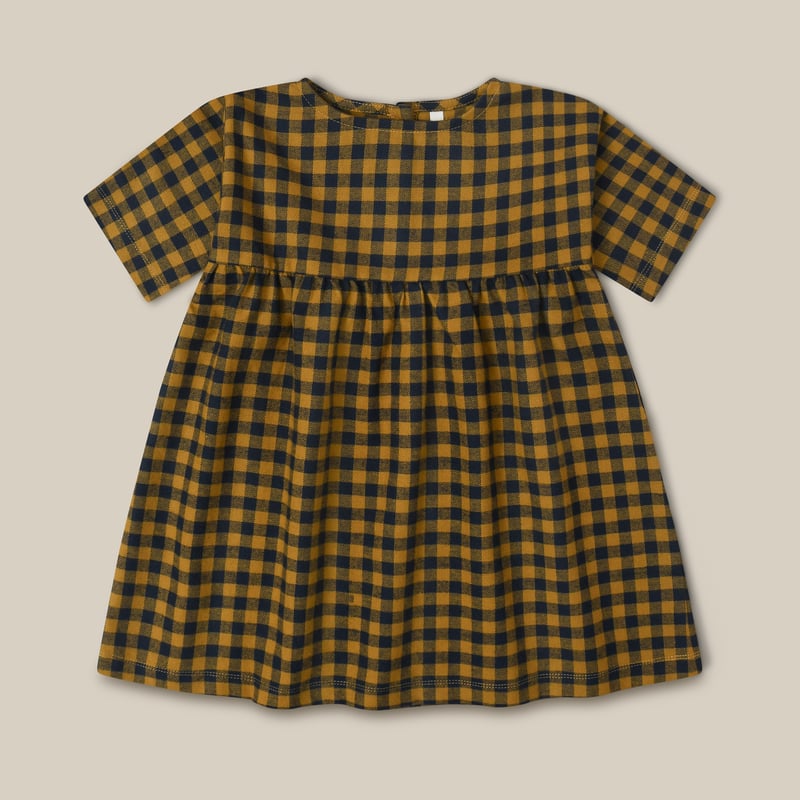 ワンピース organic zoo Blue Gingham Bella Dress Pottery Blue Gingham Bella Dress | Organic Zoo