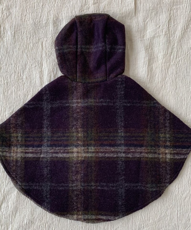 【値下中】HELLO LUPO poncho purple check 22aw HELLO LUPO - Lupo poncho / purple check | UANDEL