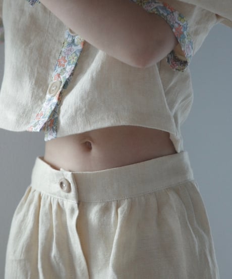 Kalinka - Swan Pants Latte/Yellow flowers