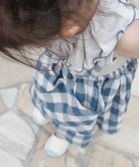 【予約商品】UANDEL - mellow collared tank tops(blue gray)