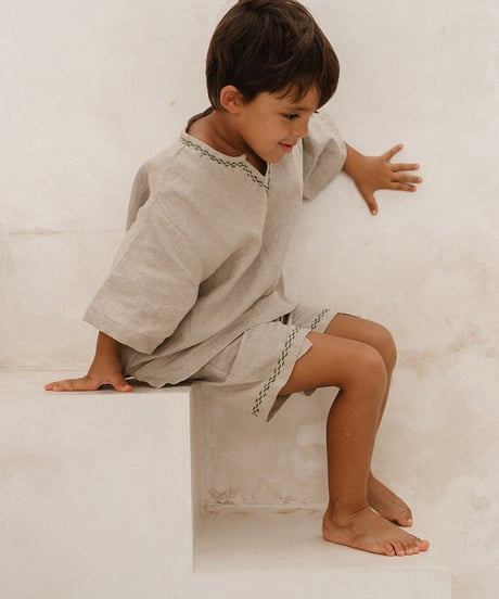 son and daughter -  PALO EMBROIDERY SHORT
