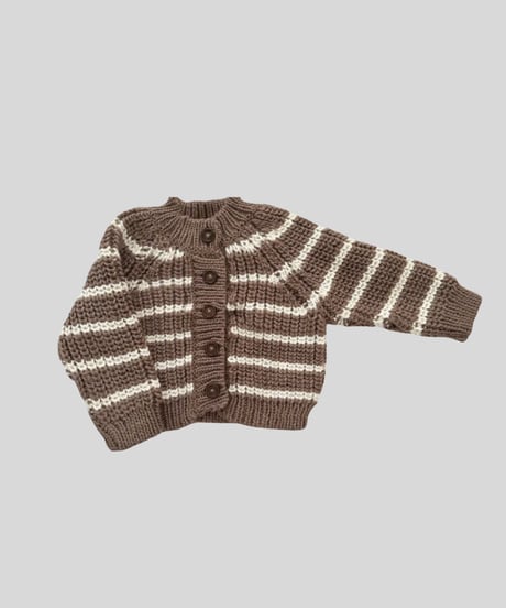 THE BLUEBERRY HILL - Rib Knit Stripe Cardigan  Tan