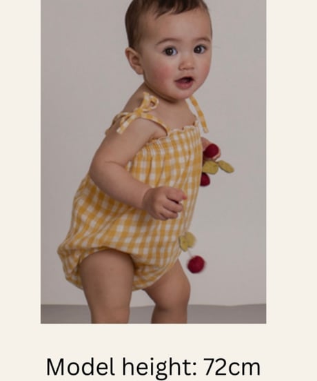 organic zoo - Honeycomb Gingham Spaghetti Bodysuit