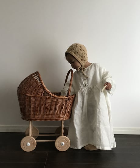 La Petite Alice- Linen Girl Dress Birdie with Bishop Sleeve(12m〜5y)