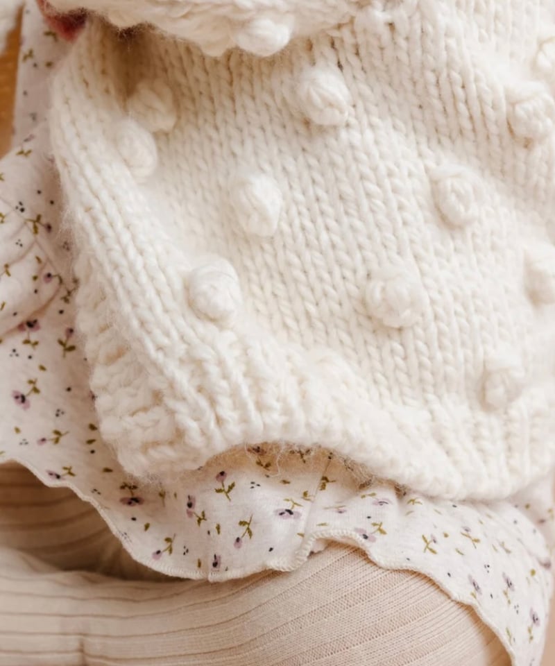 THE BLUEBERRY HILL 人気のポップコーンニット⭐︎新品未使用！ THE BLUEBERRY HILL - Popcorn Cardigan Cream |