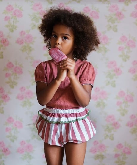 Little Cotton Clothes -  Frilly Bloomers in Raspberry Stripe