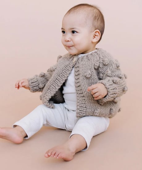 THE BLUEBERRY HILL - Popcorn Cardigan  Flax