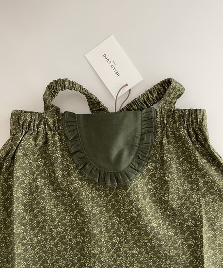 HELLO LUPO - Girasole Dress (Fiori verde)ラスト4-5y
