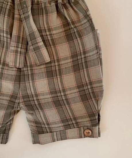 HELLO LUPO - Gigi shorts, beige/ red check 送料無料
