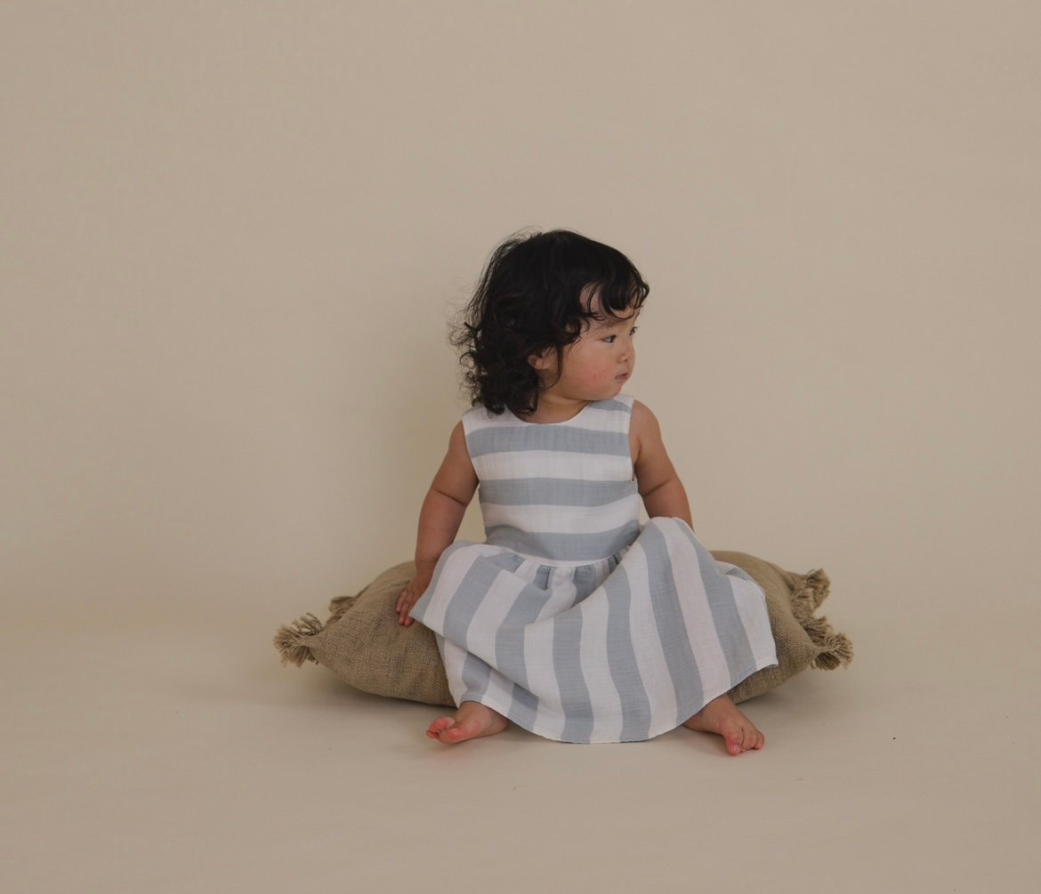 【本日限定】美品 Organic Zoo Stripes Resort 1-2Y organic zoo Sardine Stripes Resort Top｜リバーシブル