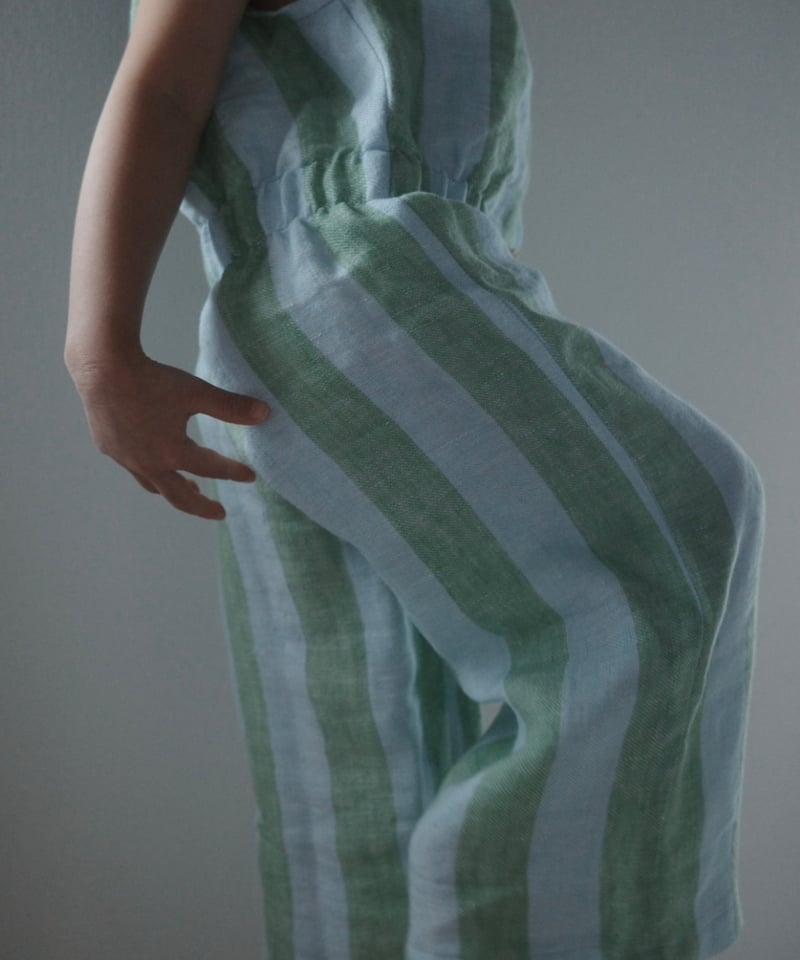 kalinka CordeliaOverall Green Stripes 2y