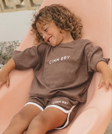 CINNAMON BABY -  Terry Towelling Tee - Dark Chocolate
