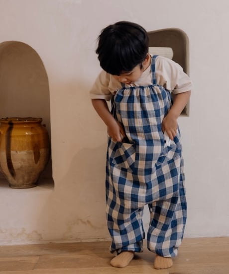 organic zoo - Pottery Blue Gingham Artisan Jumpsuit