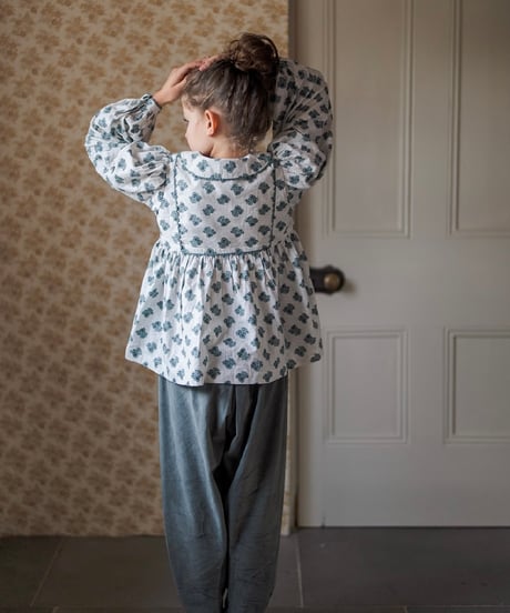 Little Cotton Clothes - Esther Blouse - Hollyhock Floral teal