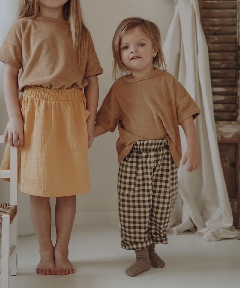 organic zoo - Olive Gingham Fisherman Pants/Poc