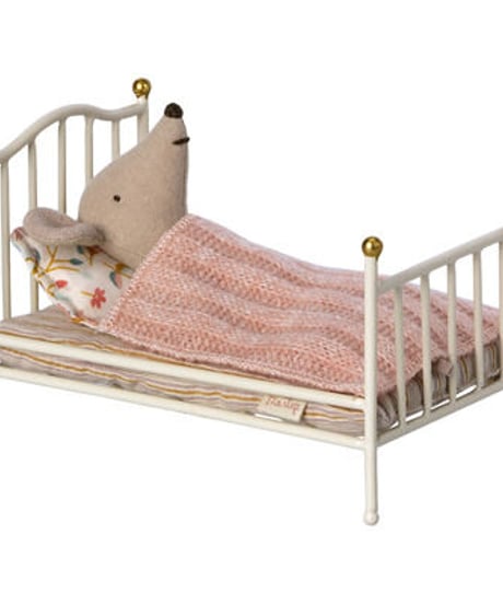 【予約販売商品】Maileg - Vintage bed; Mouse - Off white MOUSE (ビンテージ・ベッド/オフホワイト)