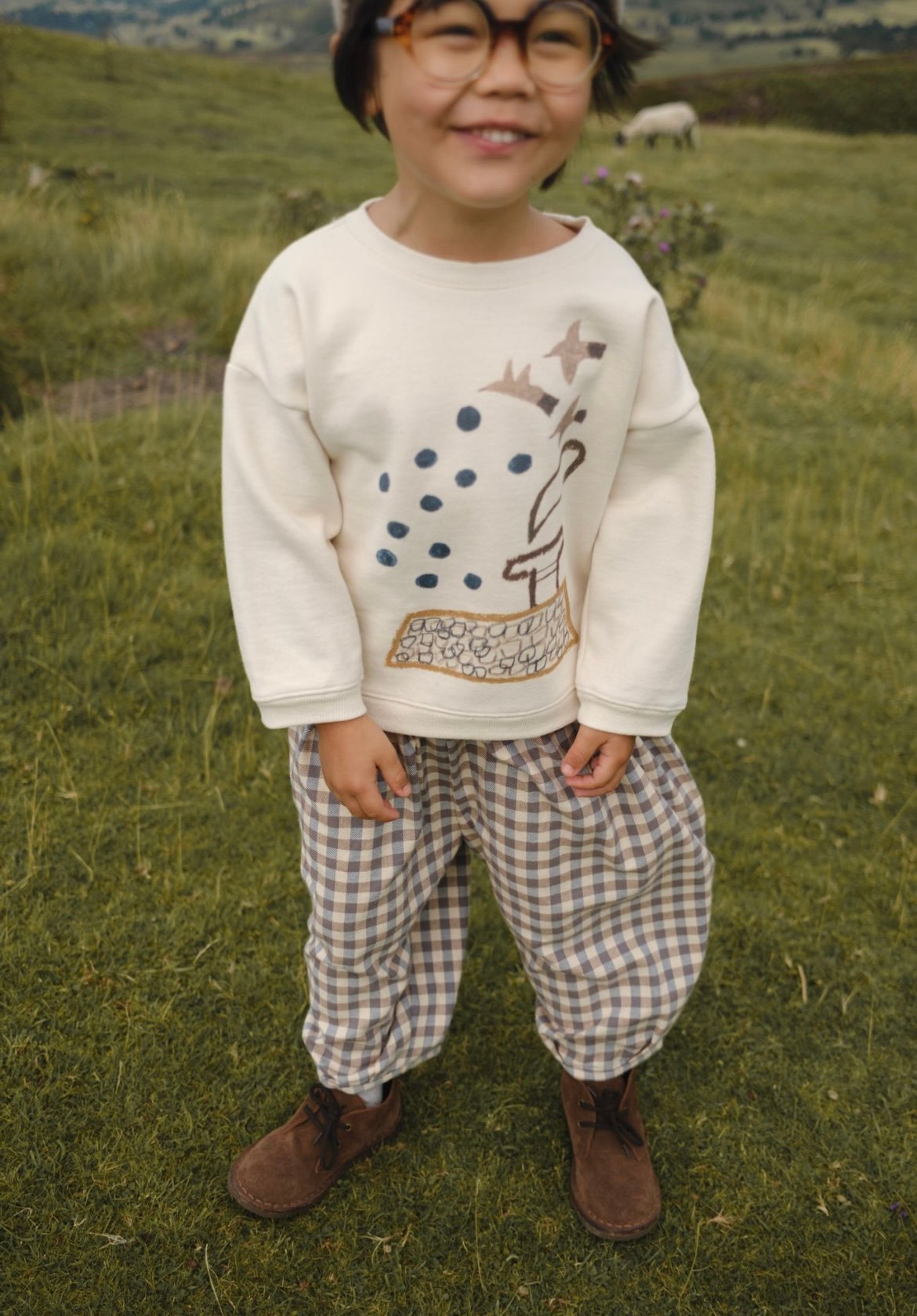 【新品】organic zoo 1-2y Gingham Lodge Pants Shoreline Gingham Lodge Pants | Organic Zoo
