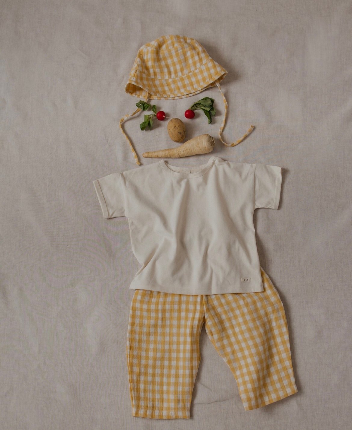 organic zoo - Honeycomb Gingham Fisherman Pants