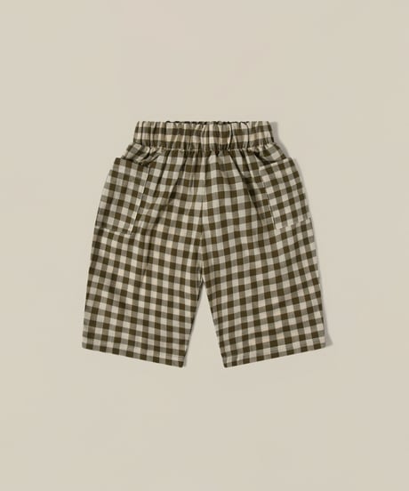 organic zoo - Olive Gingham Fisherman Pants/Pockets 送料無料