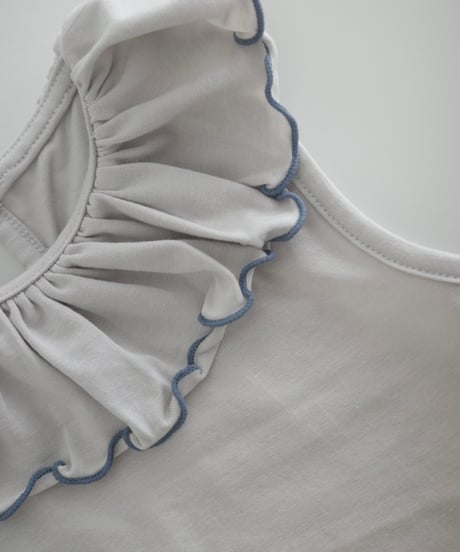 【予約商品】UANDEL - mellow collared tank tops(blue gray)