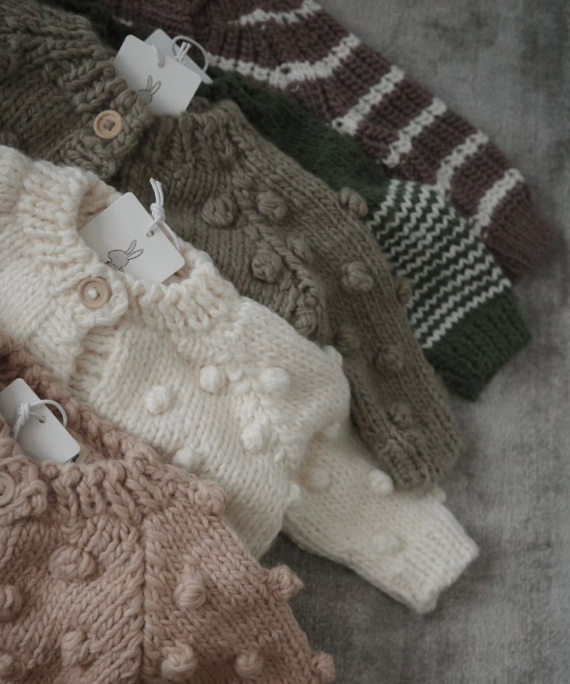 THE BLUEBERRY HILL 人気のポップコーンニット⭐︎新品未使用！ THE BLUEBERRY HILL - Popcorn Cardigan Blush |