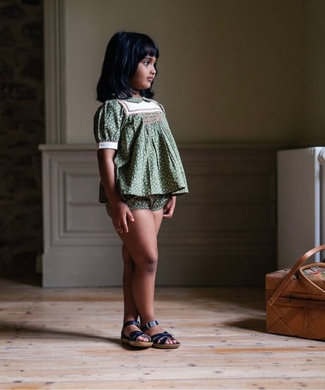 Little Cotton Clothes - Bella Smocked Blouse in Hawthorn Floral