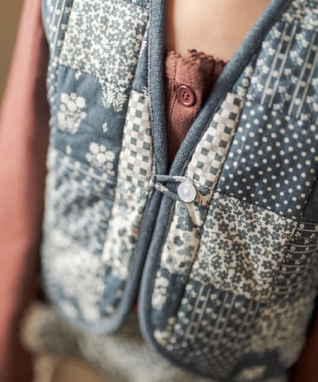 Little Cotton Clothes - Bay Waistcoat - Patchwork Print Floral