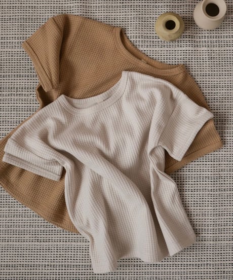 organic zoo - Ceramic White Waffle Boxy T-Shirt送料無料