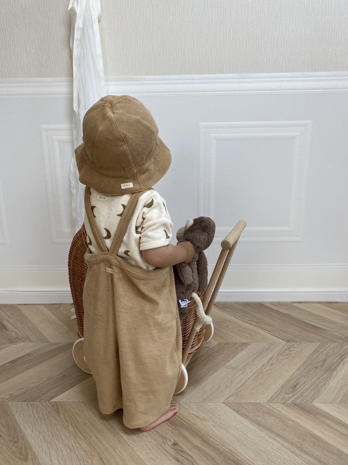 organic zoo / ダンガリー organic zoo - Gold Terry Cropped Dungarees | U