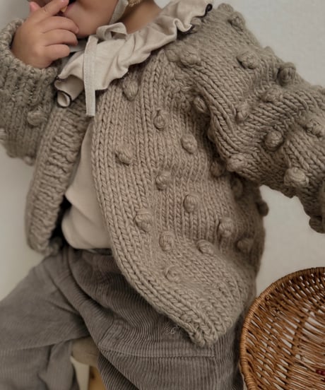 THE BLUEBERRY HILL - Popcorn Cardigan  Flax