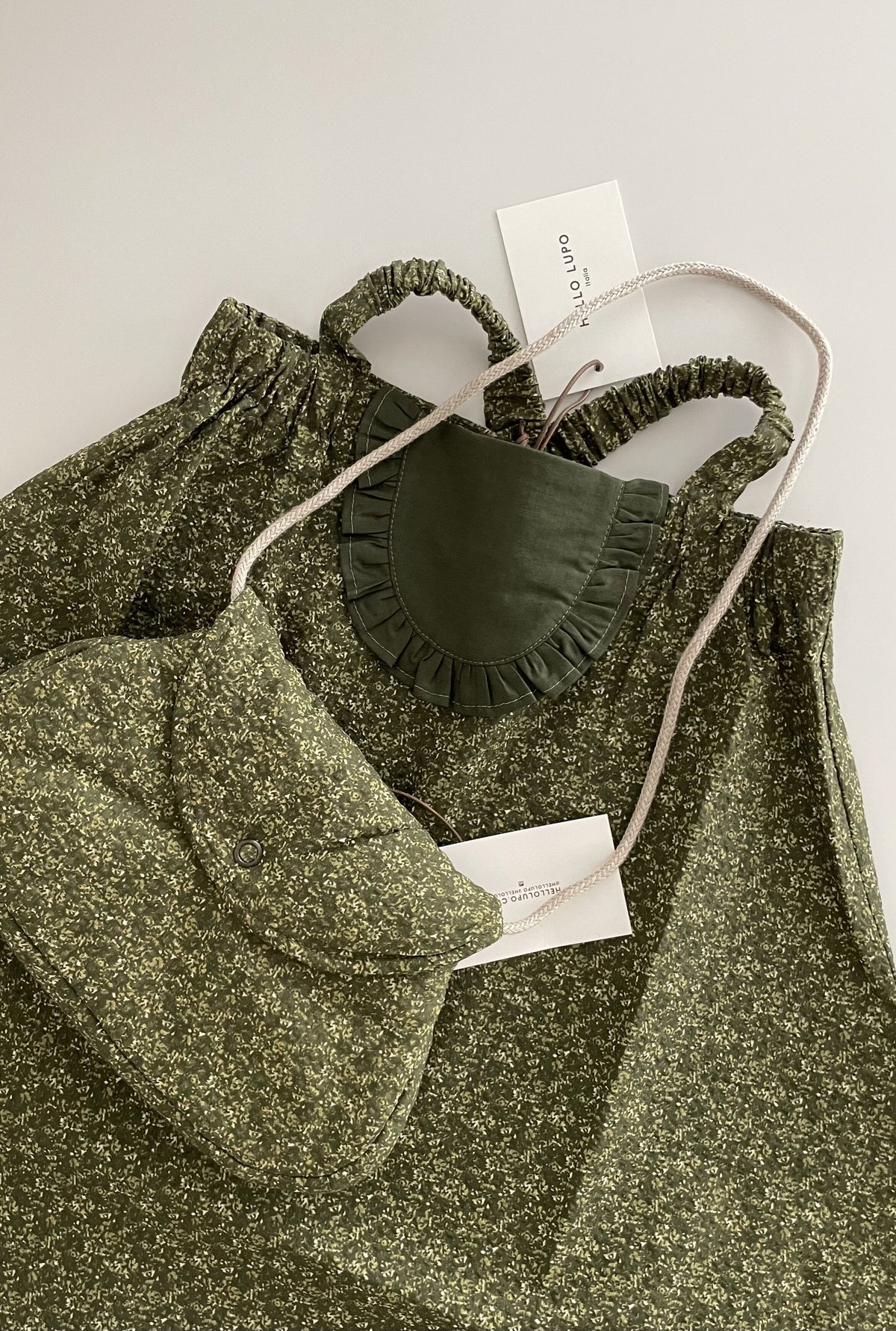 HELLO LUPO - Girasole Dress (Fiori verde)ラスト4-5