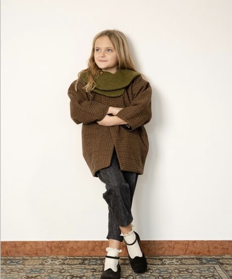 HELLO LUPO - Maru Coat / brown check (18m〜5y)