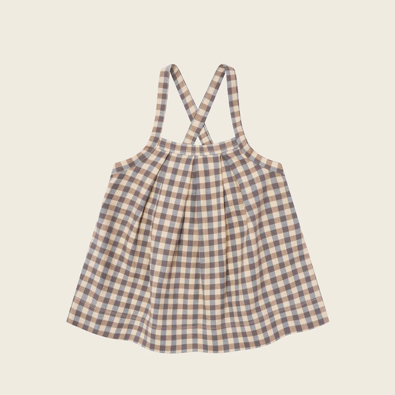 ボトムス organic zoo Blue Gingham Skirt organic zoo】Pottery Blue Gingham Maker Crossback Skirt 【1