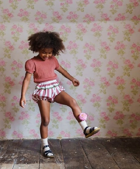 Little Cotton Clothes -  Frilly Bloomers in Raspberry Stripe