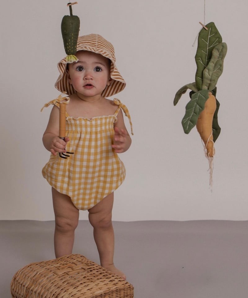 organic zoo - Honeycomb Gingham Spaghetti Bodys
