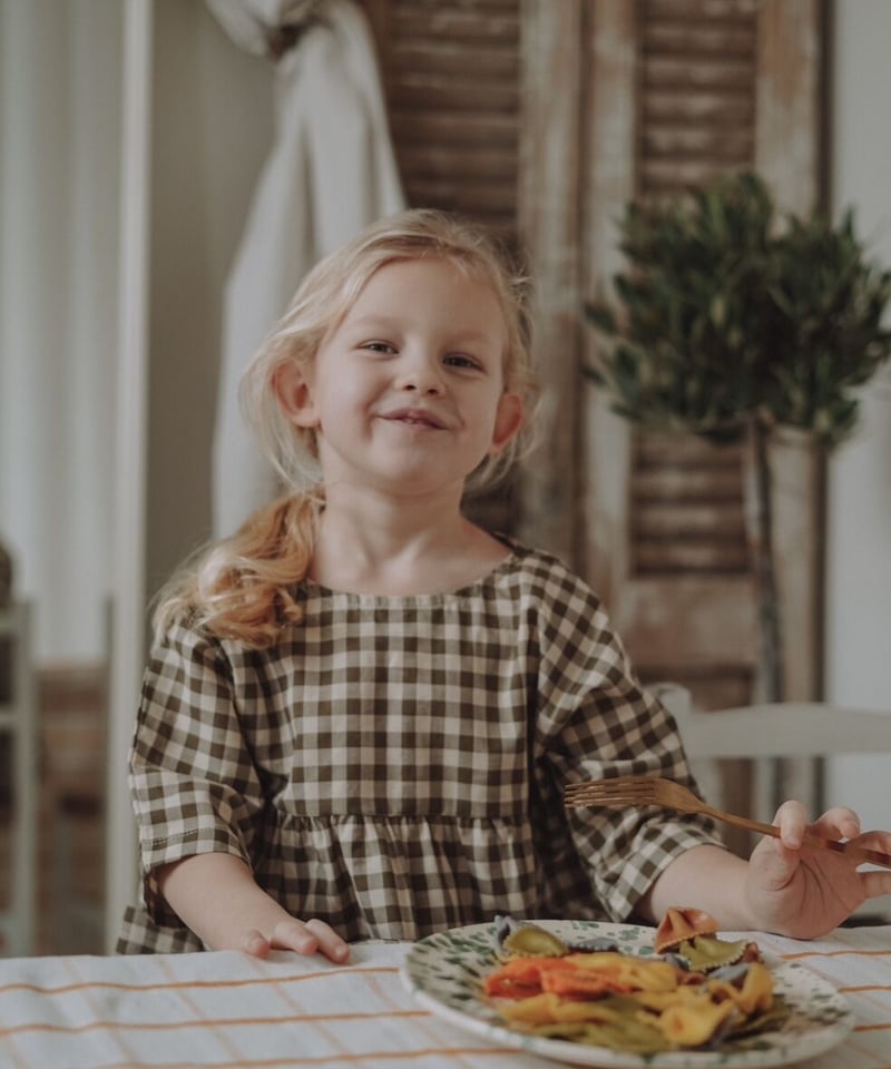 Olive Gingham Bella Dress organiczoo