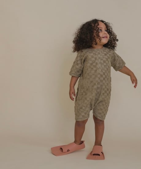 organic zoo - Dusky Checkerboard Terry Beach Romper