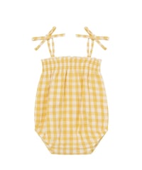 organic zoo - Honeycomb Gingham Spaghetti Bodysuit